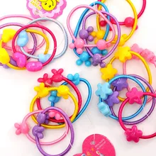 

Cute 100PCS Hair Accessories Girls Children Ring Rubber Heart-shaped Flowers Ponytail Holders Hair Band Head Rope