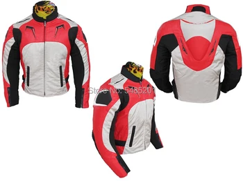 

A star Men's Textile Motorcycle Riding Jacket with Protectors with Cotton Lining Black Blue Red Racing Jacket
