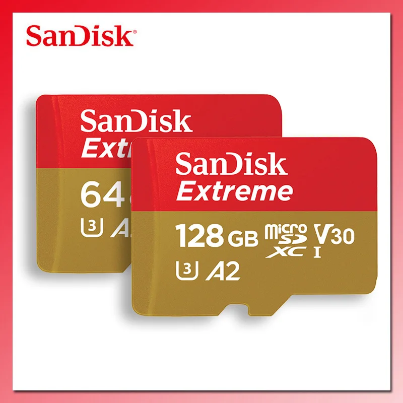 SanDisk Extreme Micro SD карта 32 Гб 64 Гб карта памяти 128 ГБ UHS-I U3 V30 A2 4K Micro SD 256 Гб 400 ГБ TF/SD карта класса 10 SDHC SDXC-0