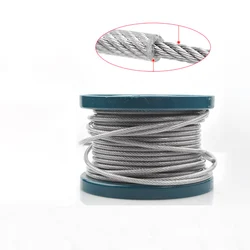 Diâmetro revestido transparente 3mm 4mm 5mm 6mm 8mm 10mm 12mm cabo revestido transparente do pvc da corda de fio de 1 medidor 304 corda de aço inoxidável