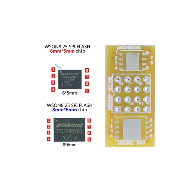 Programmer Adapter 1pc 2 WSON8 To DIP8 Programmer Adapter Board QFN8/DFN8 To DIP8 & WSON8/MLF8 To DIP8 Socket integrated circuit