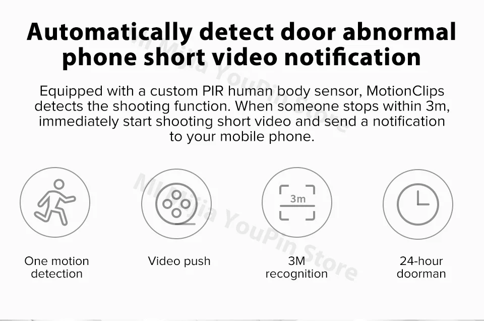 Xiaomi Mijia Doorbell AI Face Identification 720P IR Two Way Audio Video Motion Detection SMS Push Intercom Free Cloud Storage (3)