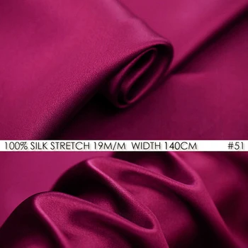 

Silk stretch satin 140 cm, width 19momme Party Dress Wedding Dresses Material Pure Silk Dark Hotpink NO 51