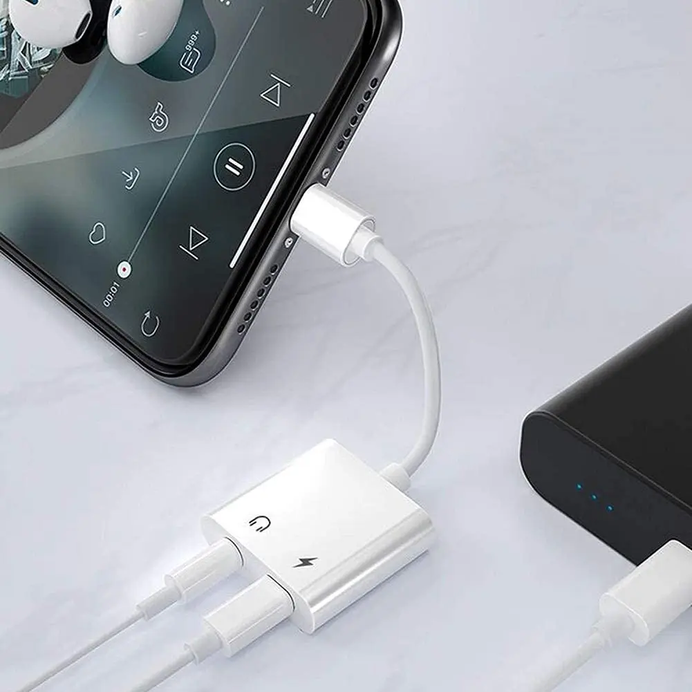 Адаптер для наушников Lightning/3 5 мм 2 в 1 адаптер iPhone Aux аудио и зарядный кабель