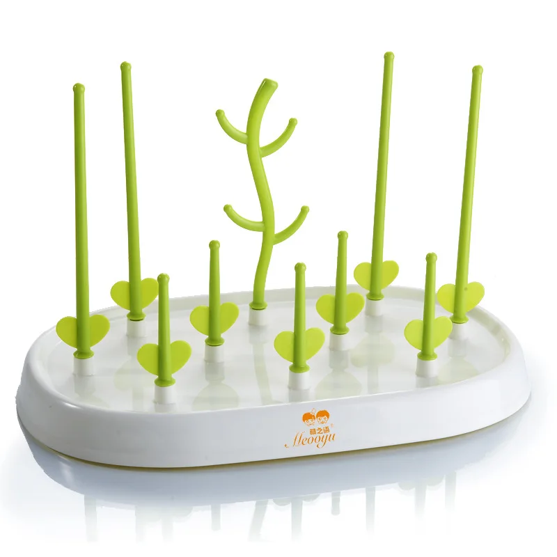 

Feeding Bottle Water Draining Drying Rack Baby Air Dry Drying Rack Infants Pacifier Glass Storage Shelf Dustproof Holder