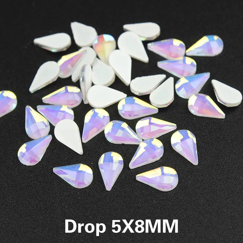Drop 5X8mm Горячая Распродажа мокко светильник дизайн ногтей Стразы 27 стилей фантазии кристаллы 30/100 шт для 3D нейл-арта украшения - Цвет: Drop 5X8mm