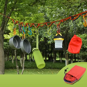

Outdoor Camping Tent Storage Lanyard Picnic Clothesline Rainbow Strap Durable Adjustable Long Bundled Rope Tent Rope Accessories