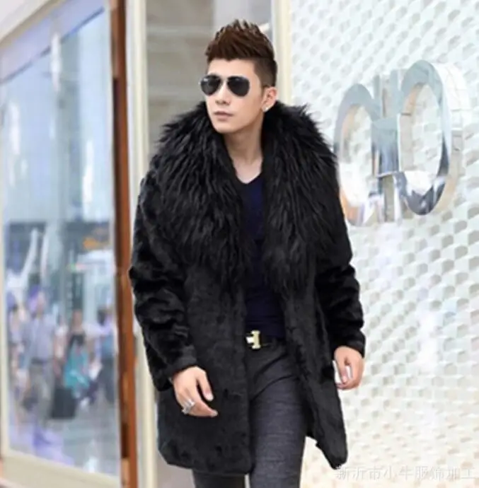 

Factory direct sales Autumn faux mink fur leather jacket mens winter thicken warm fur leather coat men loose jackets B133