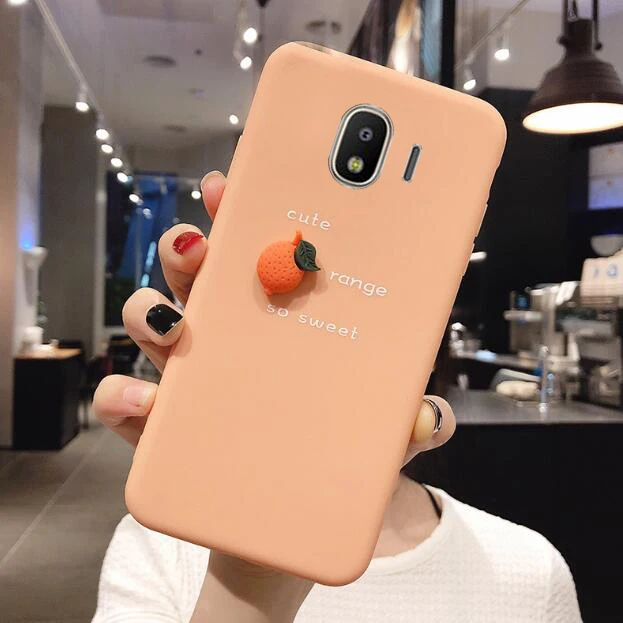 Orange Lamocase мультфильм 3D Avocad чехол для телефона для samsung Galaxy J4 J6 J8 A5 A6 A8 A7 Plus Note 8 9 10 Pro ТПУ карамельного цвета крышка - Цвет: Orange