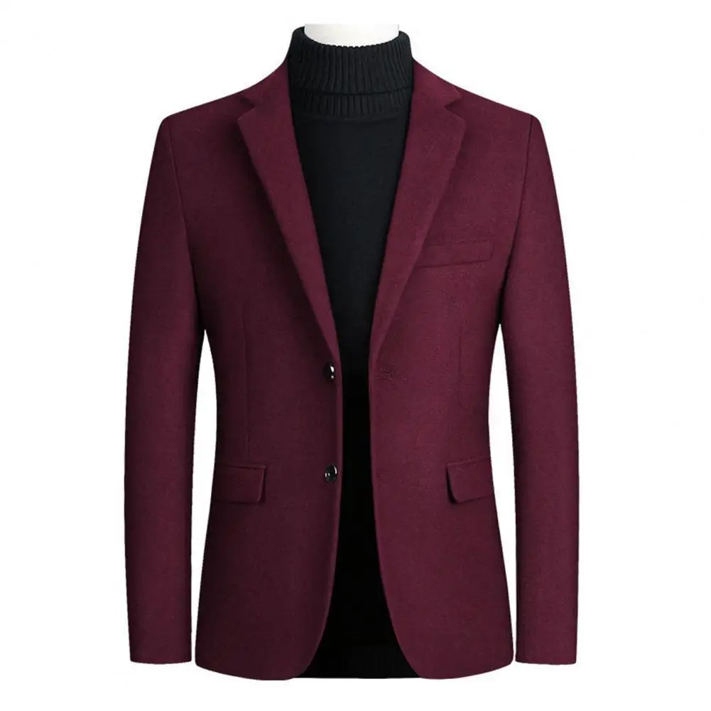 Men Suits Jackets Men Two Buttons Lapel Suit Coat Wool Blends Casual Solid Business Coats and Jackets