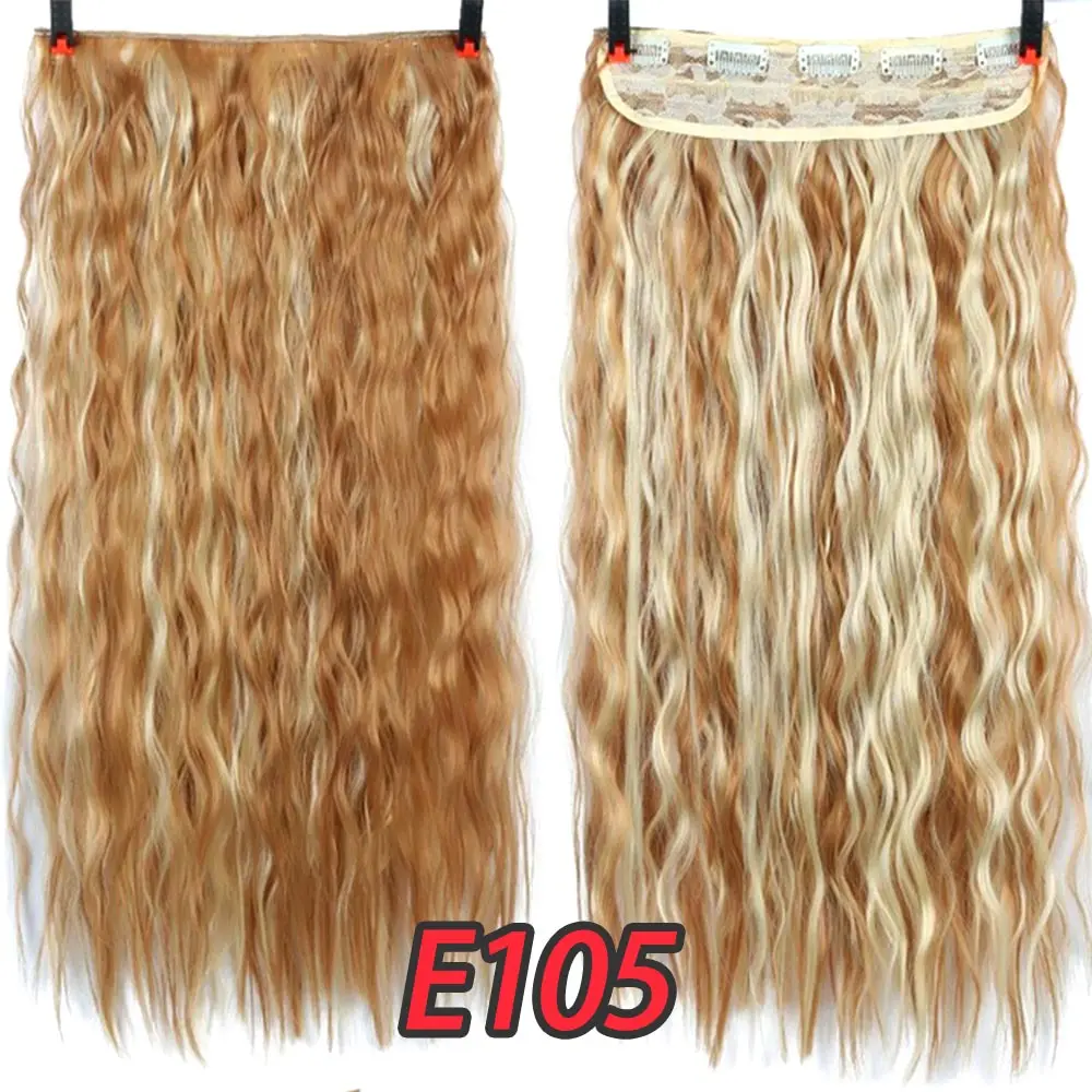 LiangMo волнистые волосы на заколках для наращивания, 24 дюйма, доступные синтетические термостойкие волокна для наращивания волос - Цвет: E-e105