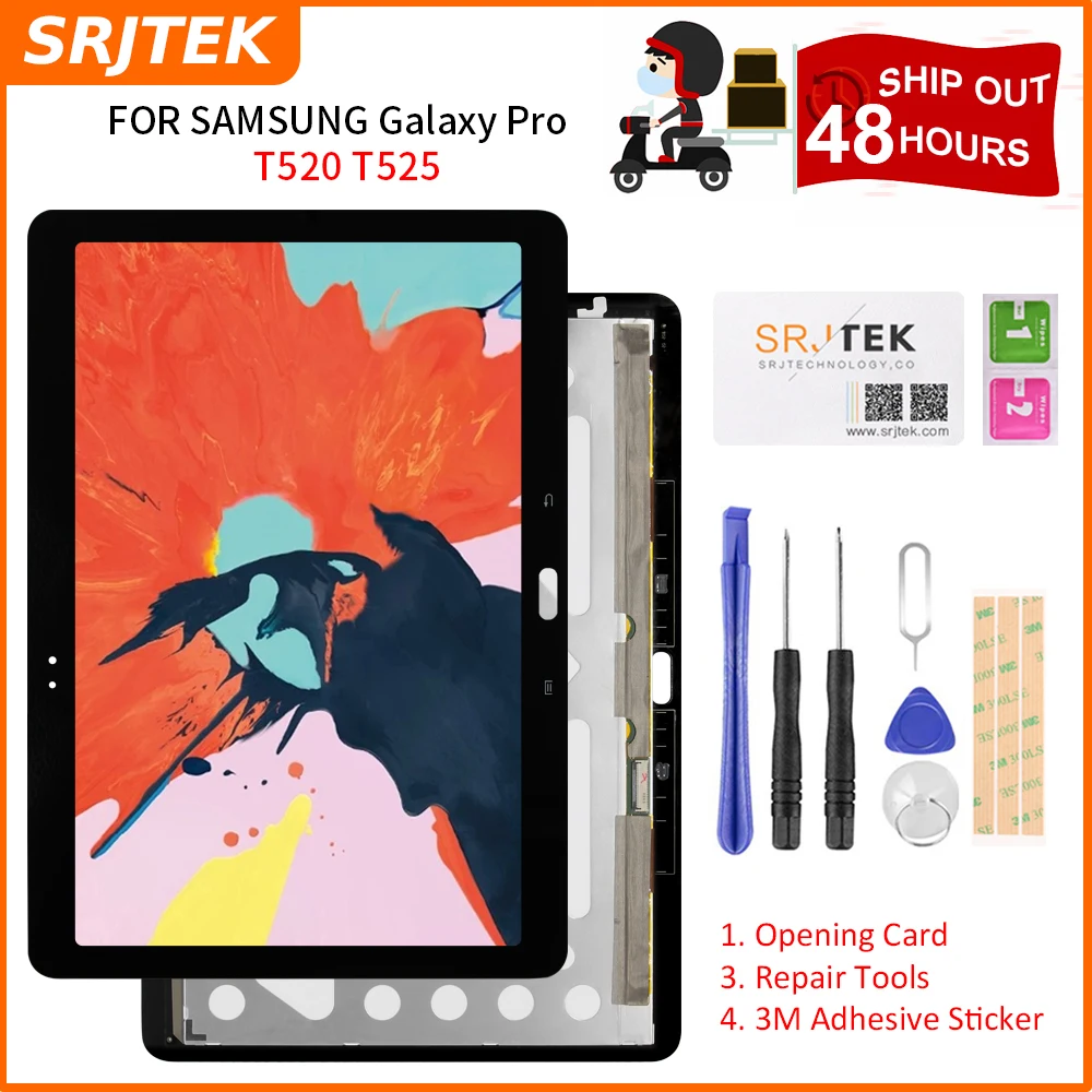 ЖК-экран Srjtek для Samsung Galaxy Pro T520 SM-T520 T525 SM-T525 ЖК-дисплей Матрица сенсорный экран
