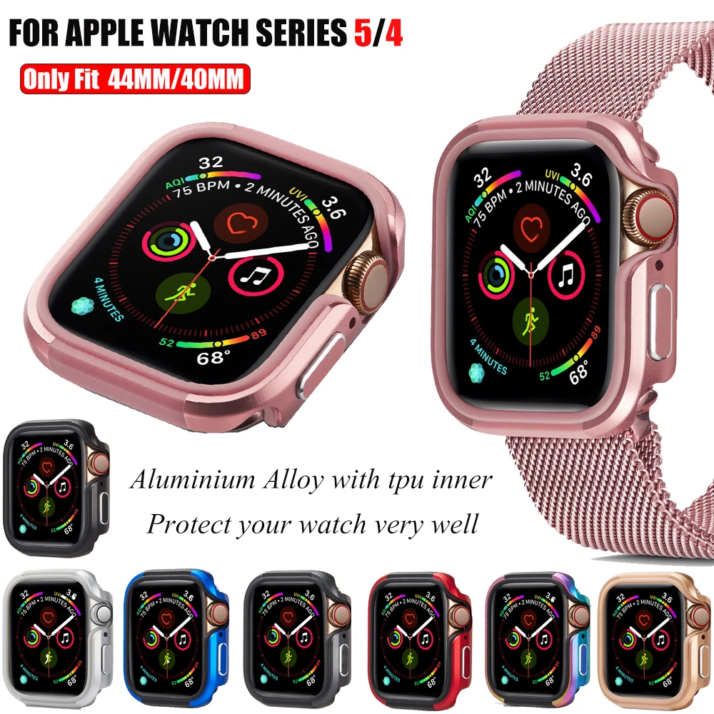Защитный чехол бампер с металлической рамкой для Apple Watch 5 4 44 мм 40 алюминиевый