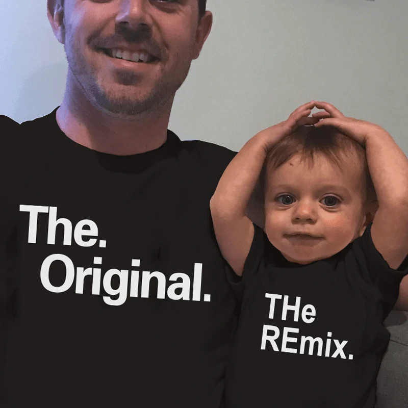 Matching Outfits Family Daddy Mom Kids T-shirt Baby Bodysuit Father Son Clothes Father's Day Gift