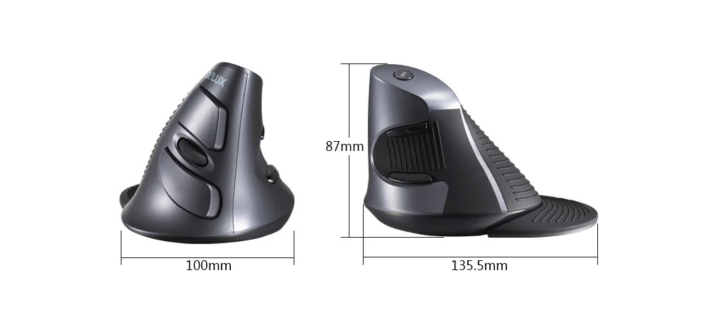 Delux m618 rato vertical ergonômico sem fio