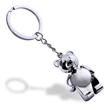 

free shipping 100pcs/lot lovely zinc alloy bear keychain wedding baby showers birthday party favors and giveaway gifts for guest
