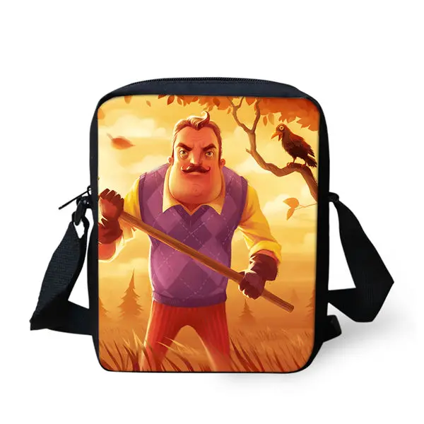 ELVISWORDS детский школьный рюкзак Hello Neighbor с печатным рисунком школьные сумки для книг с персонажами из мультфильмов для маленьких животных, комплект одежды из 3 предметов студенческие сумки - Цвет: CDWX782E