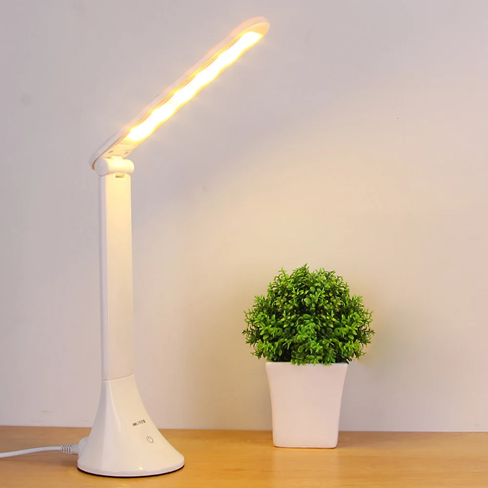 Складная Настольная лампа светильник прикосновения 3 уровня затемнения USB для защиты глаз светодиодный чтение светильник Настольная лампа