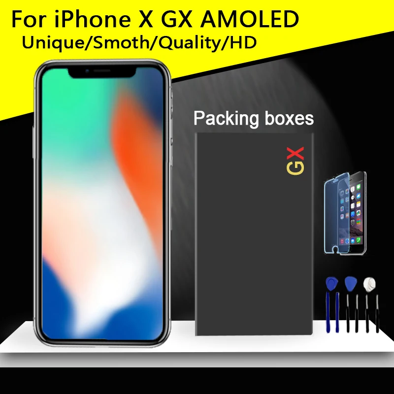 Продажа Отличное качество AAA + + + для iPhone X GX ЖК AMOLED без битых пикселей дисплей Pantalla 3D сенсорный экран сборка замена TFT ЖК
