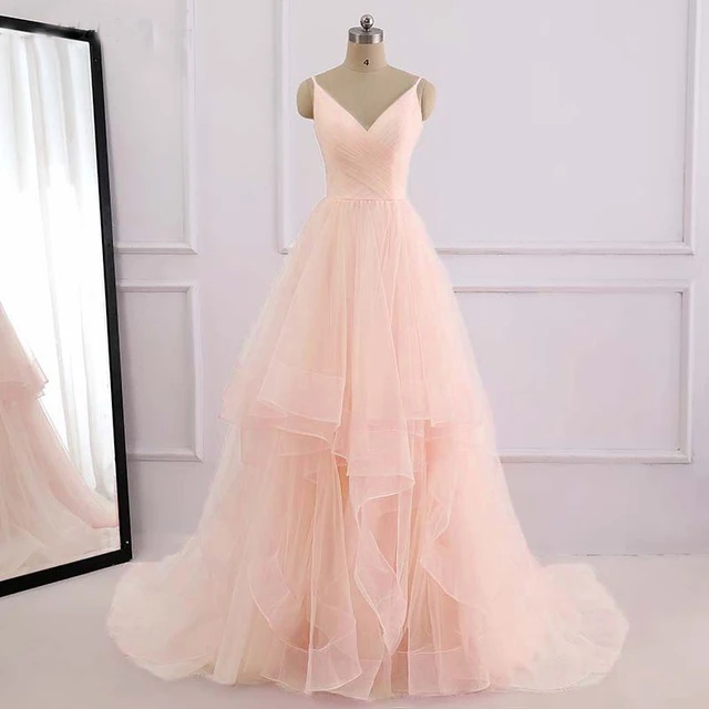 Romantic-White-Front-Floor-Length-Beach-Wedding-Dress-2019-Bridal-Gowns-Straps-Tulle-Zipper-Back-with.jpg_640x640