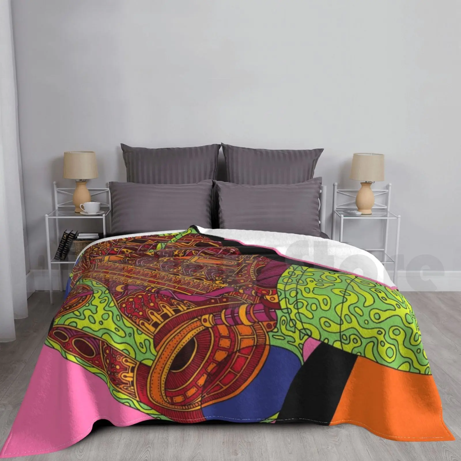 

Engine Blanket For Sofa Bed Travel Airplane Engine Propellor Bright