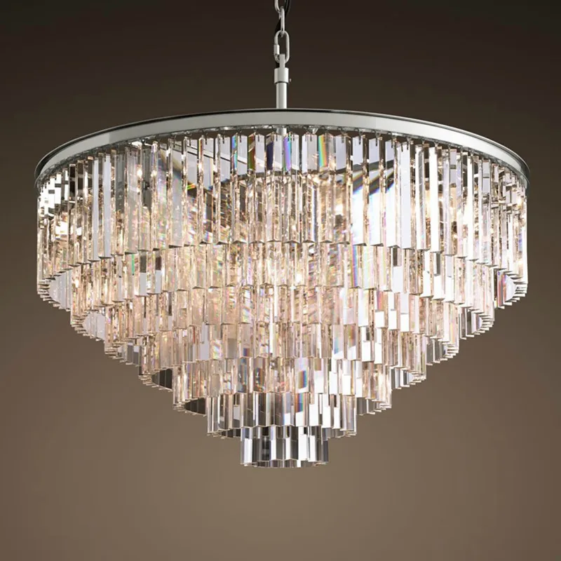 Lustre LED Ring винтажное Лофт Стекло K9 Хрустальная люстра осветительные приборы