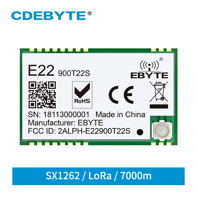 SX1262 E22-900T22S 915 МГц SMD UART беспроводной передатчик и приемник RF модуль RSSI сетевой