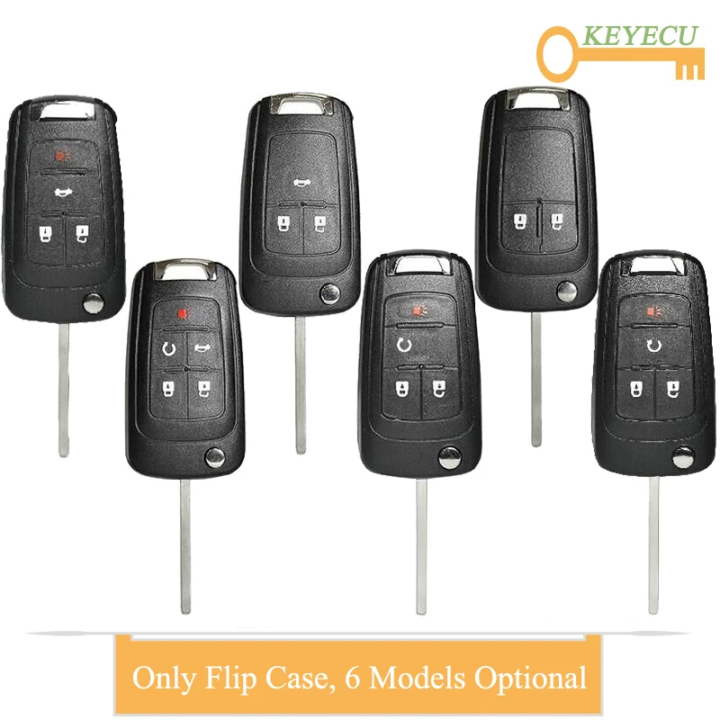 KEYECU Flip Remote Control Car Key Shell Case for Chevrolet Opel Buick Encore Regal Fob 2 3 4 5 Buttons - HU100 Blade | Автомобили и