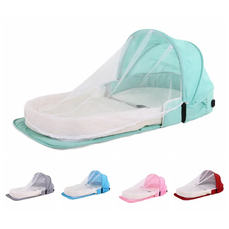 

Baby Travel Portable Mobile Crib Baby Nest Cot Newborn Multi-function Folding Bed Child Foldable Chair With Toys Mosquito Net