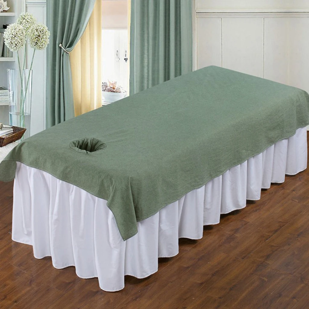 Durable Massage Table Sheet Set Acupuncture Massage Table Bed Fitted Pad Cover Sheet with Face Breath Hole for Beauty Salon SPA