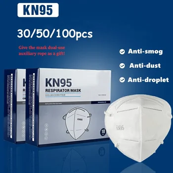

KN--95 Facial Mouth Cover Disposable Face Guards Covers with 5-layer non-woven Filter Pad for Adult