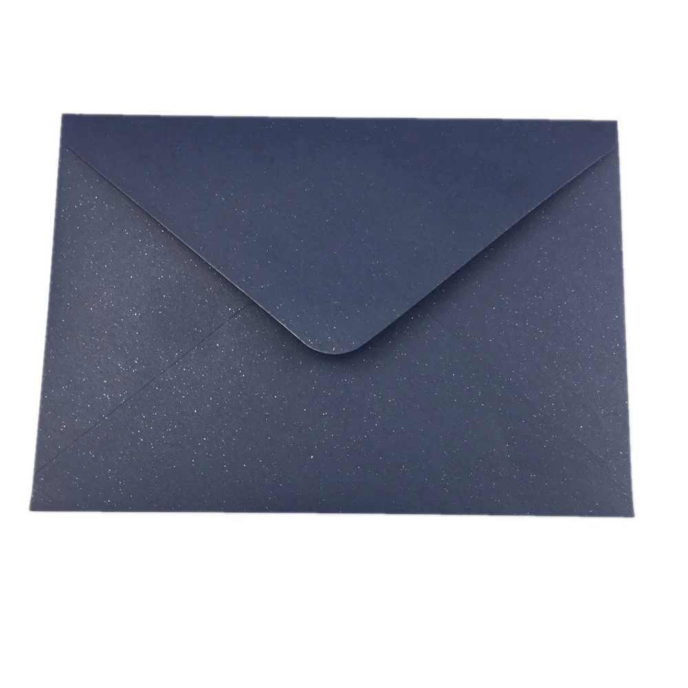 Free Shipping 50x 13x9.5cm(5.11" x 3.7") 120g Pearl Paper Envelope pearlescent vellum for Invitation Greeting Card Post card - Цвет: pearl dark navy