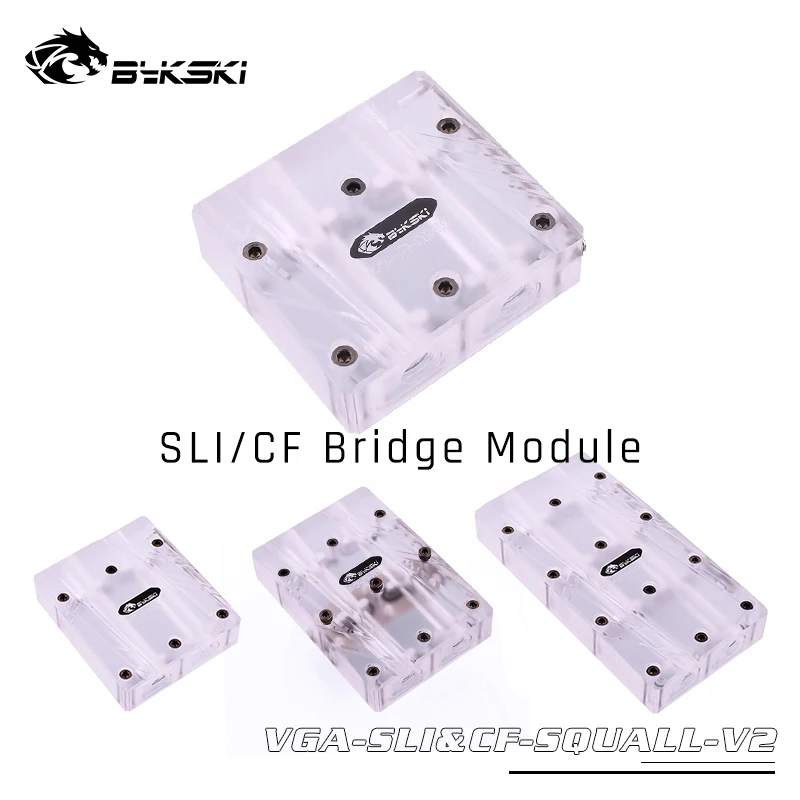 Bykski VGA-SLI &amp CF-SQUALL-V2 SLI/CF акриловый мост модуль подключения канала блок для