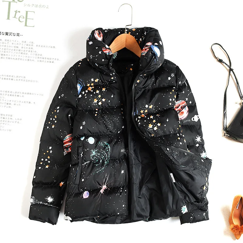 

Winter Jacket Women Clothes 2020 Korean Vintage Parka Cotton Coat Female Jacket Printing Coats Outerwear Manteau Femme ZT4174