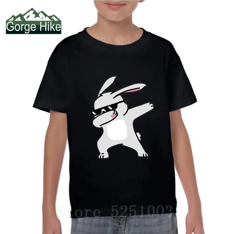 Футболка детская летняя в стиле хип-хоп с принтом кролика/кошки/панды/собаки |