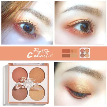 

New four colors, eye shadow, disc, pumpkin, sunset, pearlescent, matte, multicolor makeup wholesale.