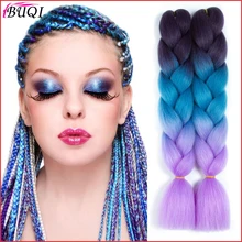 BUQI синтетические волосы для наращивания Омбре плетение волос одна штука 100 г/упак. 24 дюйма афро волосы головные уборы