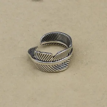 

Male Ring Hand Fashion Jewelry Creative Thai Silver Feather S925 Sterling Silver Ring