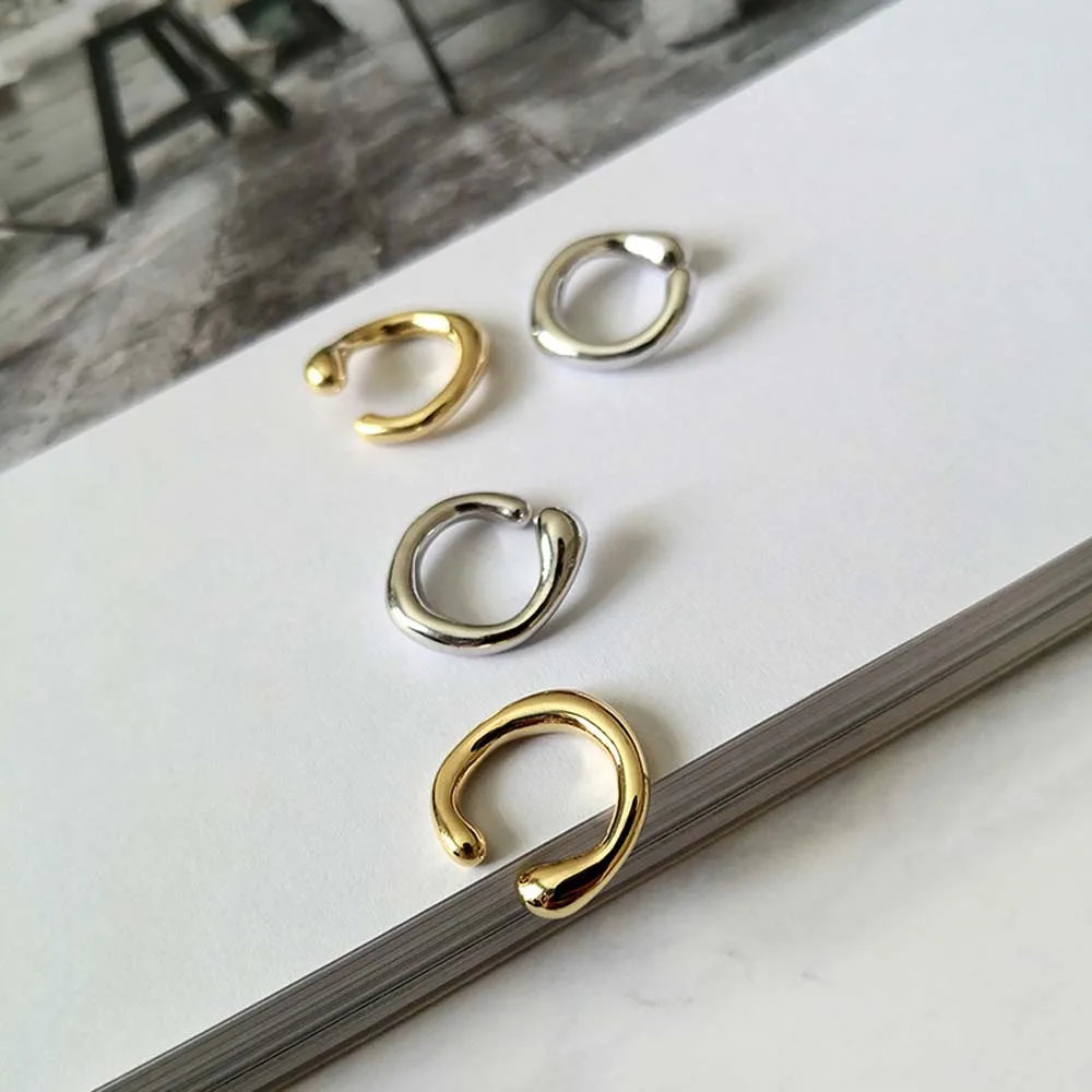 

1PC Geometric Metal Round Earrings Fashion Irregular Circle Ear Bone Clip Without Pierced Hole Without Piercing Niche Cold Wind