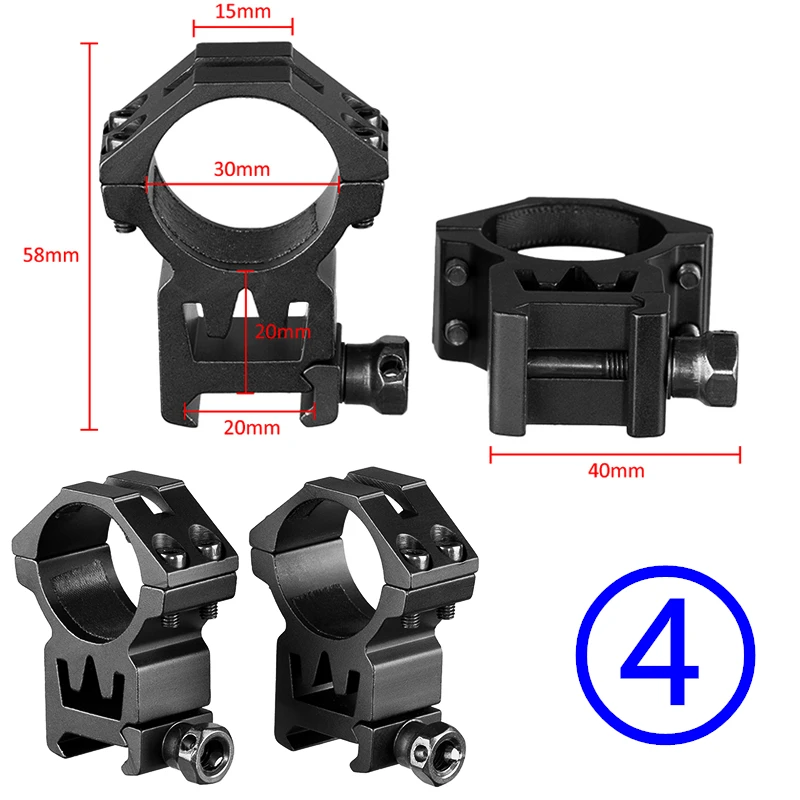 Hunting Riflescope Mount Rings 25.4MM/30MM Diameter Dual Picatinny Rail