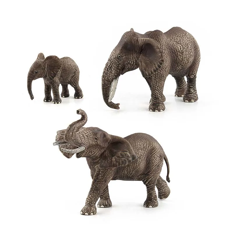 

2019 hot Simulation Wild animal model Elephants Toy family Set Cute Elephant PVC Action Figures Kids Educational Gift Home Decor