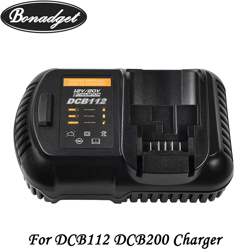 

Bonadget Replacement Li-ion Battery Charger For Dewalt 10.8V 12V 14.4V 18V Dcb101 DCB112 Dcb182 Dcb140 Dcb105 Dcb200 Charger