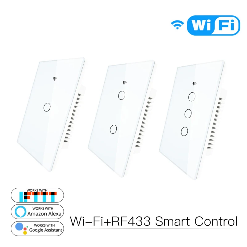 Умный интеллектуальный WiFi выключатель света US/EU/UK поддержка RF433 беспроводной переключатель пульт дистанционного управления умная жизнь tuya Life Alexa Google Home