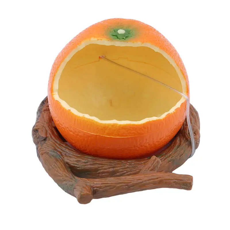 Orange 1 шт. кормушка для птиц пластиковая фруктовая форма питомец поилки попугай хомяк контейнер для еды птичья миска для воды и еды товары для птиц - Цвет: Orange