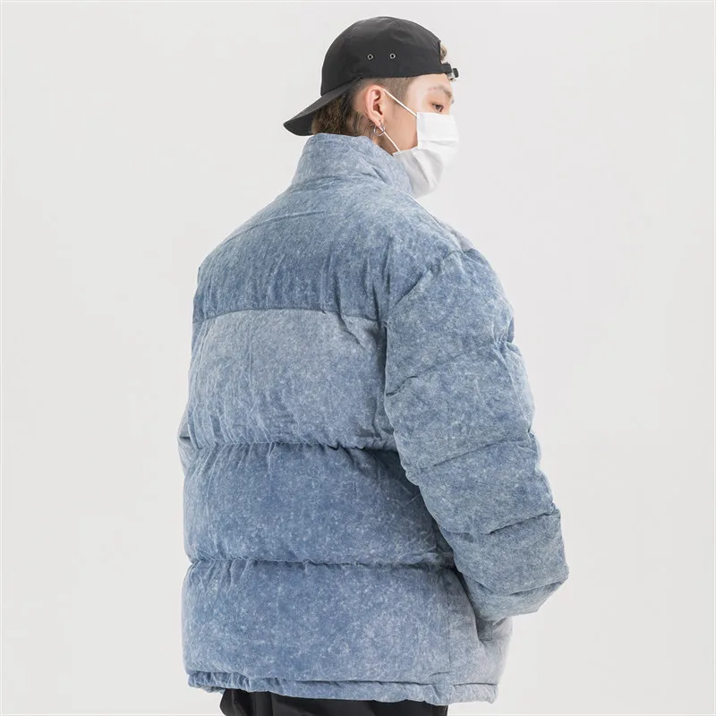 Мужская негабаритная ветрозащитная повседневная куртка-парка, Зимняя Толстая теплая уличная одежда, Харадзюку мужские утепленные куртки в стиле хип-хоп с подкладкой