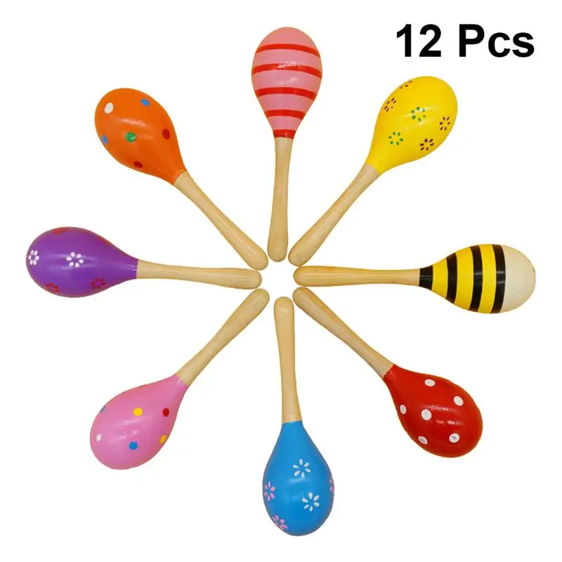 12 шт. Деревянный Песок Молоток Игрушка музыкальный хит игрушки maracas смешной лес maracas игровые вещи Раннее Образование Музыкальные игрушки для детей общежития