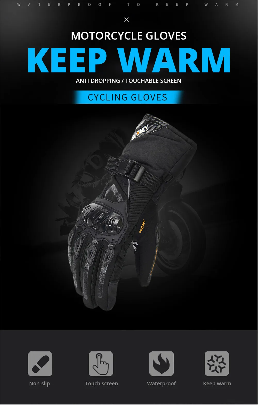 Winter warm Guantes Moto Luvas Touch Screen Motosiklet Protective21