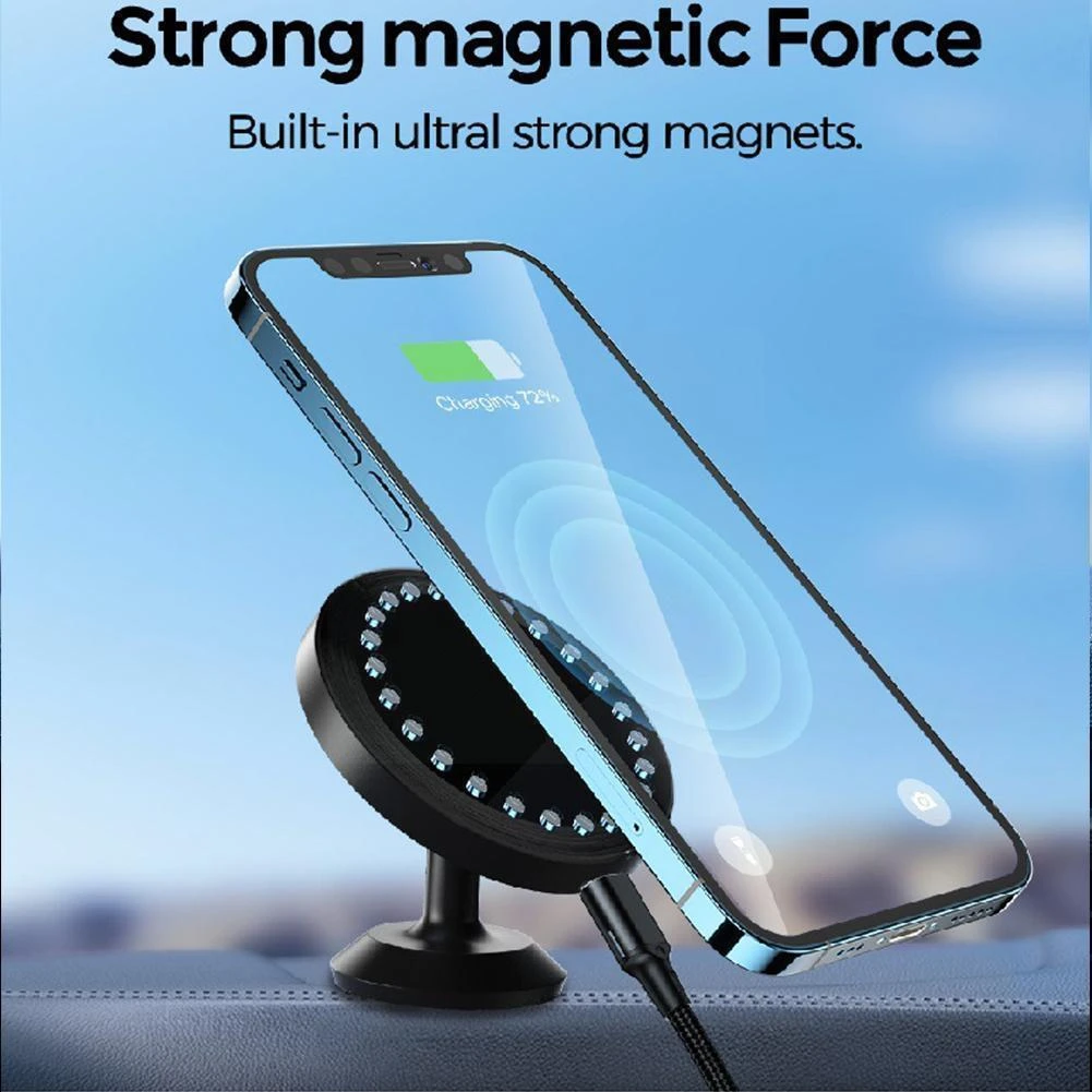 apple charging pad Portable 2 In 1 15w Magnetic Wireless Charger Qi Wireless Car Charger For Mag 12 13 Pro Max Mini Xiao Q2h6 charging stand for phone