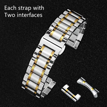 

20mm 22mm Stainless Steel Watchband Curved End Strap Fold Buckle Clasp Wrist Belt Bracelet Silver For Seiko Watch Accessories