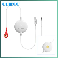 OLIECO Portable Mini ECG Monitor Real-time Electrocardiographic Recorder Heart Support Electrode Holder for Android Health Care